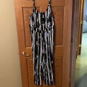 Torrid black floral jumpsuit